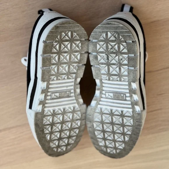 Puma White and Black Mayze Platform Sneakers - Picture 4 of 6